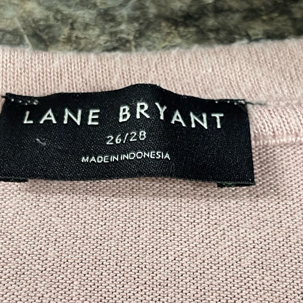 Lane Bryant Women's Plus Size Henley Long Sleeve Sweater Shirt Pink 26/28 - Picture 5 of 8
